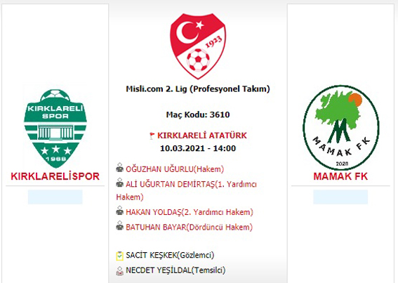 Kırklarelispor, yarın Mamak FK’yı ağırlayacak