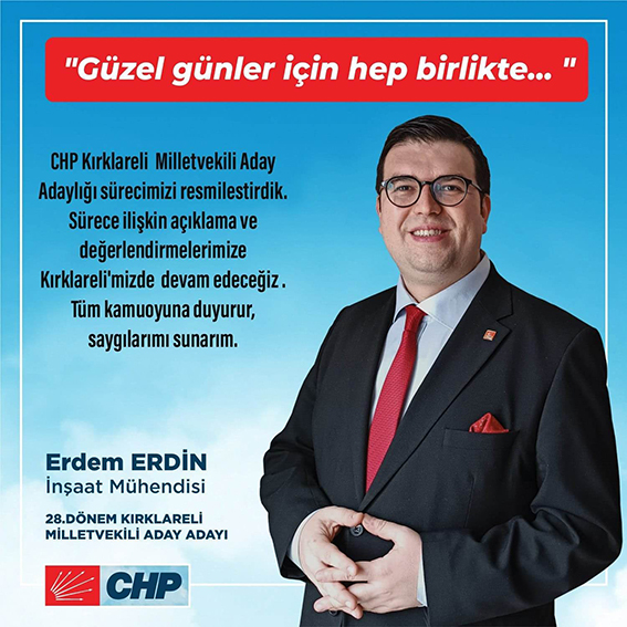 Erdem Erdin, CHP’den Milletvekili aday adayı oldu