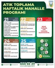 Lüleburgaz'da Haftalık Atık Toplama Programı Açıklandı