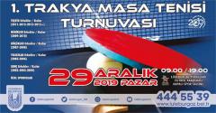 1.Trakya Masa Tenisi Turnuvası düzenlenecek