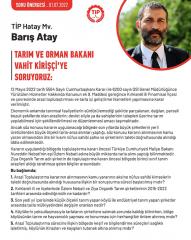 TİP Hatay Milletvekili Barış Atay, Pınarhisar’ın sorunlarını TBMM’ye taşıdı