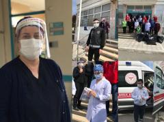Sağlık çalışanlarına 500 siperli maske ulaştırıldı