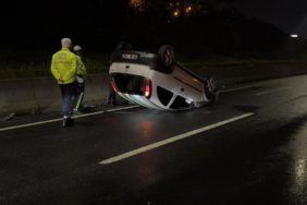 Tekirdağ'da takla atan otomobilin sürücüsü yaralandı