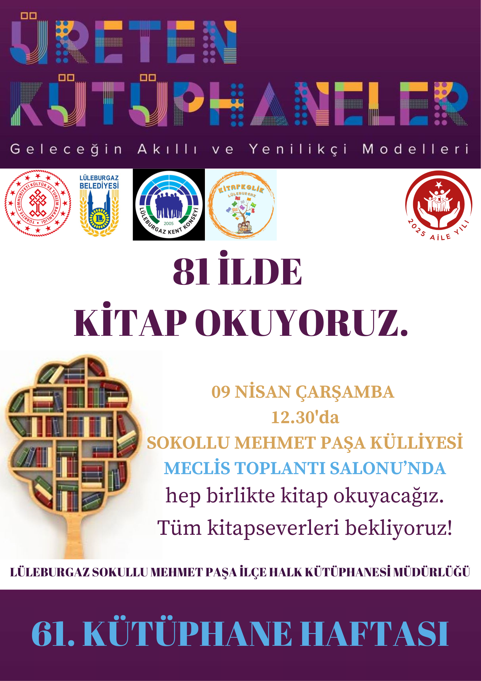 Lüleburgaz’da Kitap Okuma Etkinliği Düzenleniyor