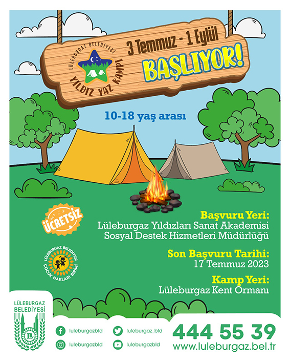 Belediye Yaz Kampı başvuruları başladı