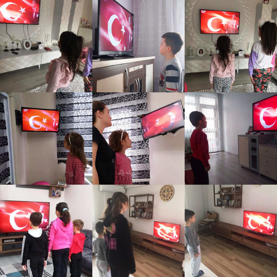 Minikler, İstiklal Marşı’nı evlerinden okudu