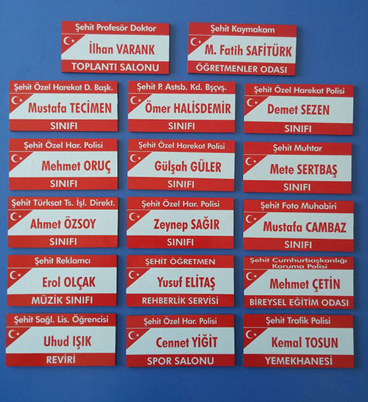 15 Temmuz Şehitlerinin isimleri yaşatılacak